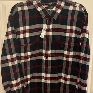 American Eagle Outfitters Men's Plaid Shirt - Black, Red, White